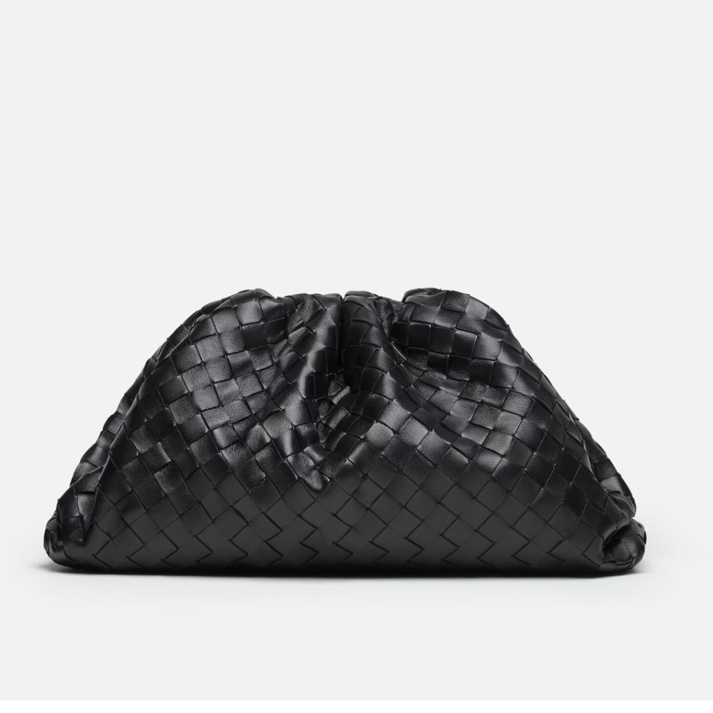 Bottega Veneta Intrecciato the Pouch Clutch Black